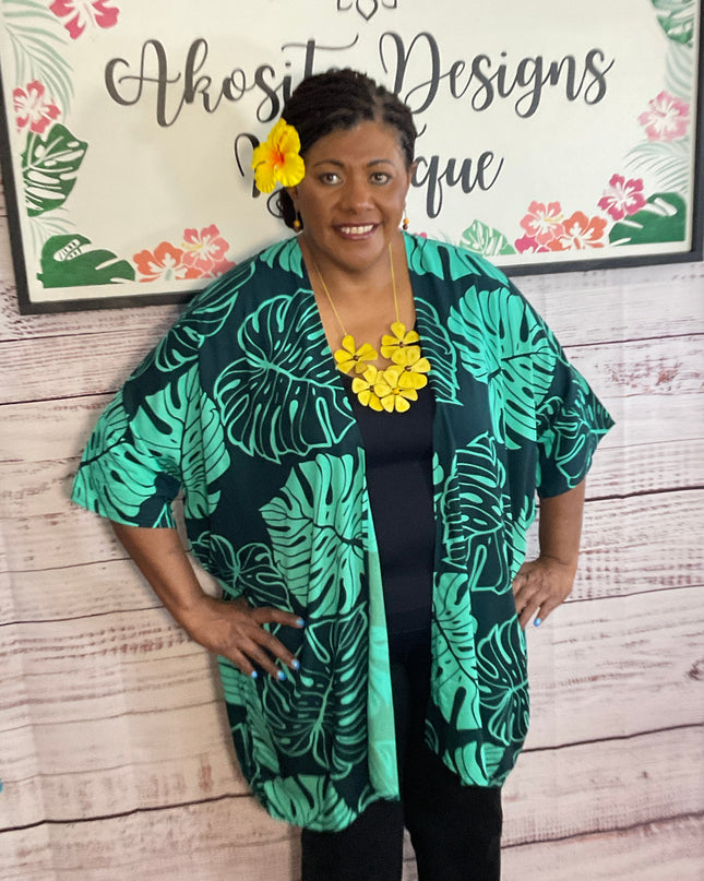 MONSTERA GREEN KIMONO