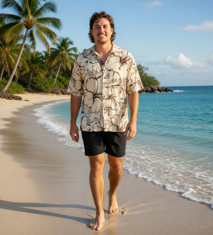 HIBISCUS PRINT MEN'S SHIRT