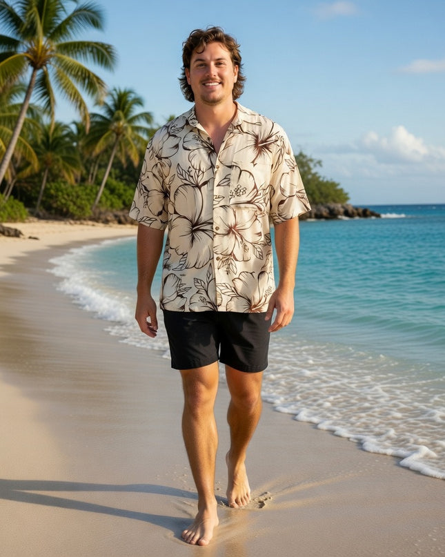 HIBISCUS PRINT MEN'S SHIRT