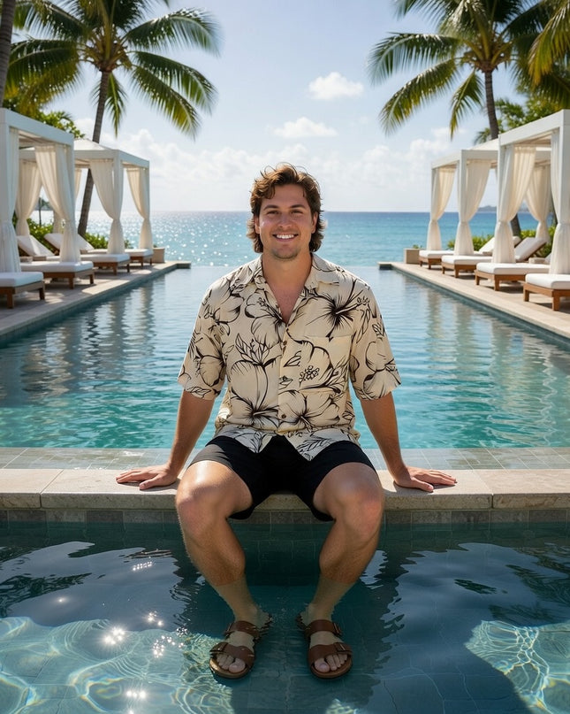 HIBISCUS PRINT MEN'S SHIRT