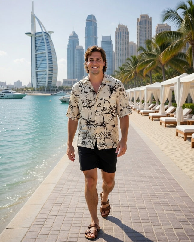 HIBISCUS PRINT MEN'S SHIRT