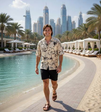 HIBISCUS PRINT MEN'S SHIRT