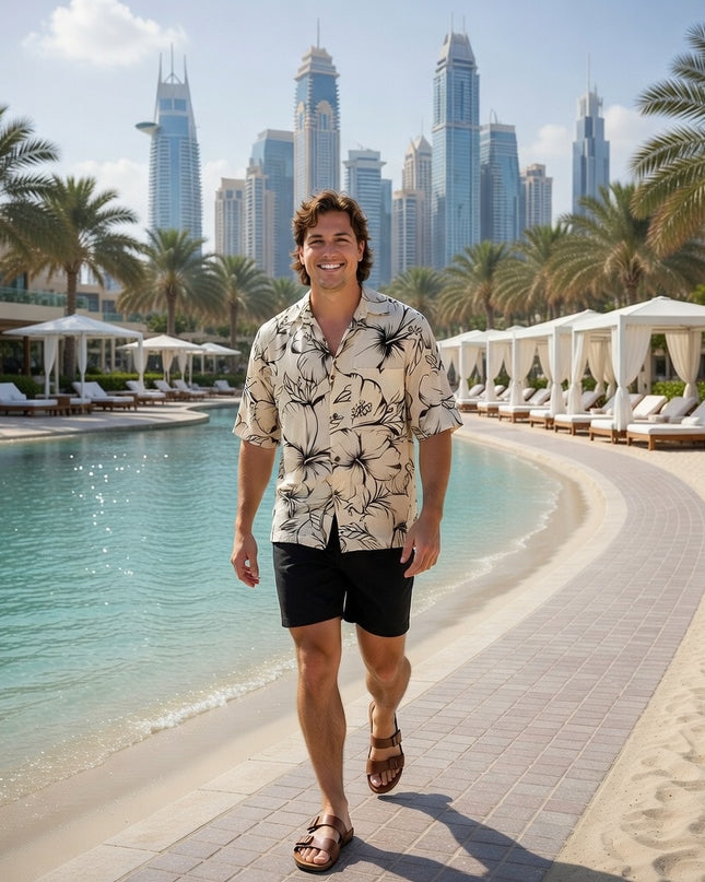 HIBISCUS PRINT MEN'S SHIRT