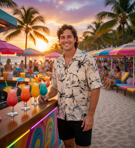 HIBISCUS PRINT MEN'S SHIRT