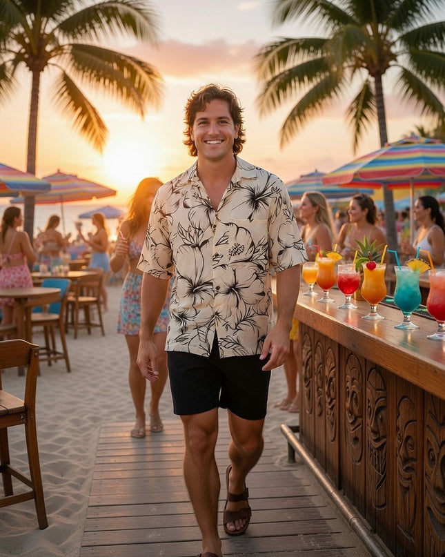 HIBISCUS PRINT MEN'S SHIRT