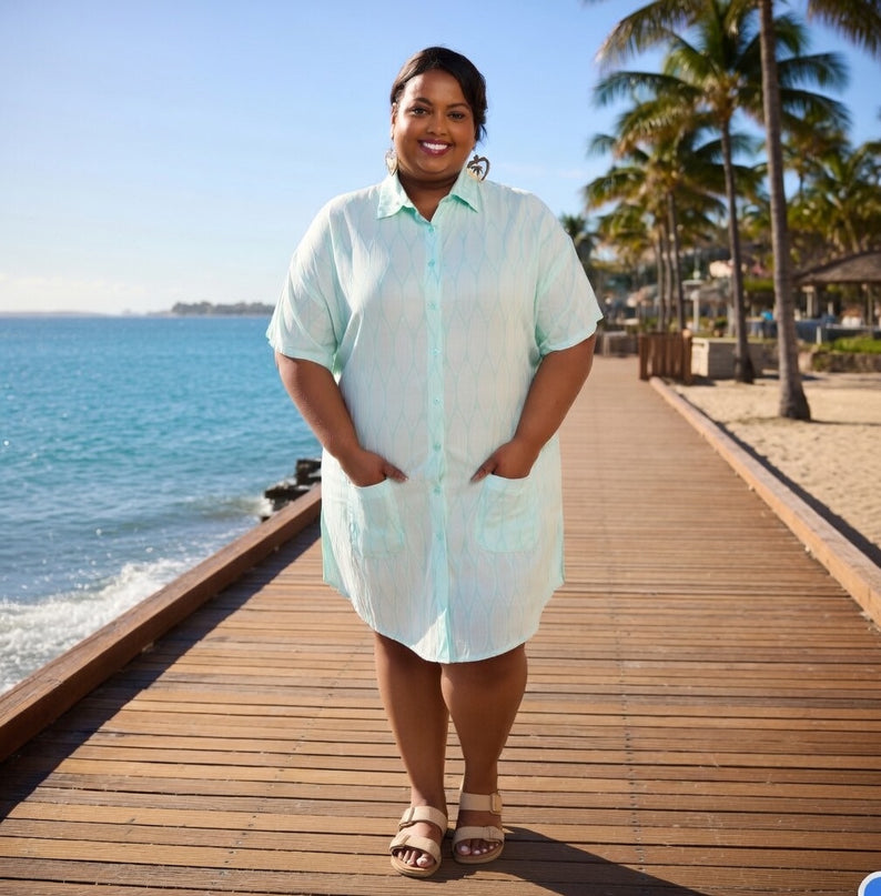 Mint Shield  Collar Dress