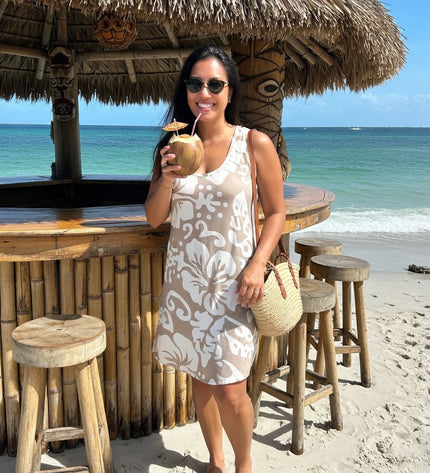 Island Breeze Sleeveless Hibiscus Dress