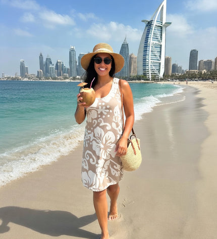 Island Breeze Sleeveless Hibiscus Dress