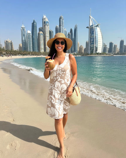 Island Breeze Sleeveless Hibiscus Dress