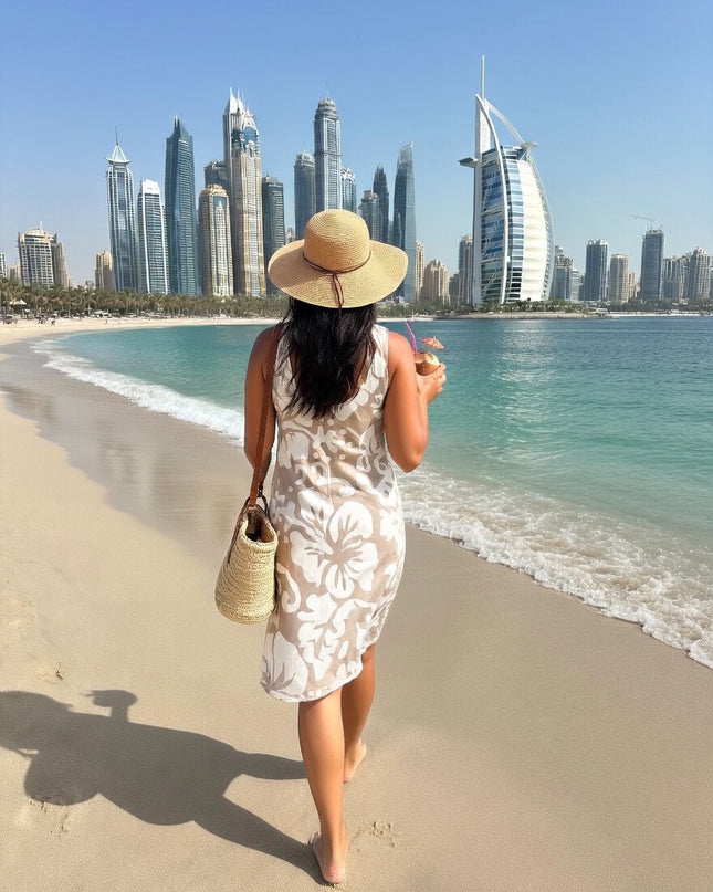 Island Breeze Sleeveless Hibiscus Dress