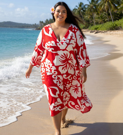 Island Luxe Plus Size Rayon V-Neck Dress