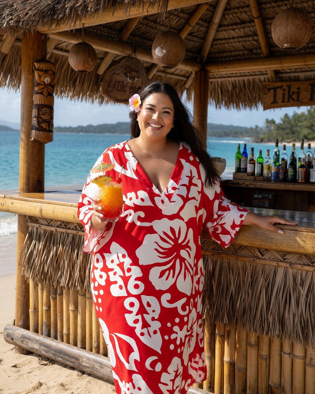 Island Luxe Plus Size Rayon V-Neck Dress