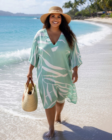 Island Luxe Plus Size Rayon V-Neck Dress