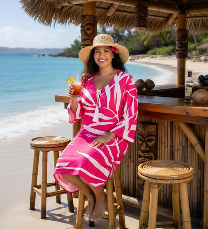 Island Luxe Plus Size Rayon V-Neck Dress