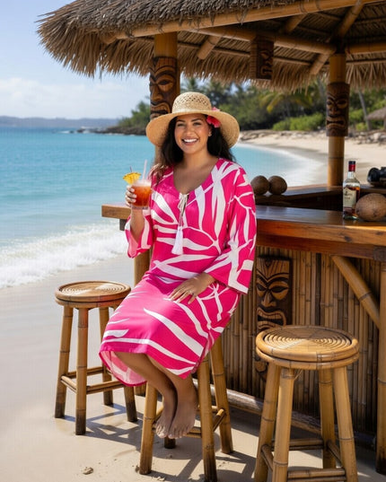 Island Luxe Plus Size Rayon V-Neck Dress