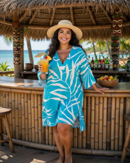 Island Luxe Plus Size Rayon V-Neck Dress