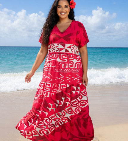 Tropical Chiffon Maxi Dress