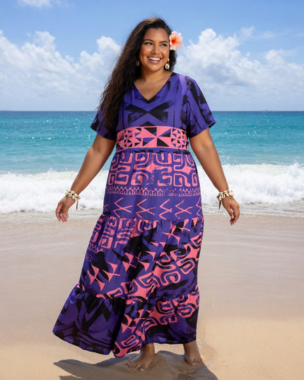 Tropical Chiffon Maxi Dress - Flowy, Lightweight & Effortlessly Elegant