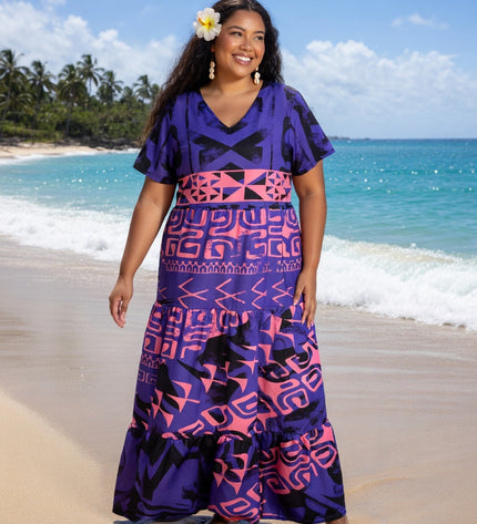Tropical Chiffon Maxi Dress