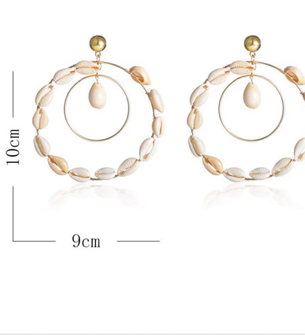 Shell Hoop Earrings - Tropical Statement Jewelry