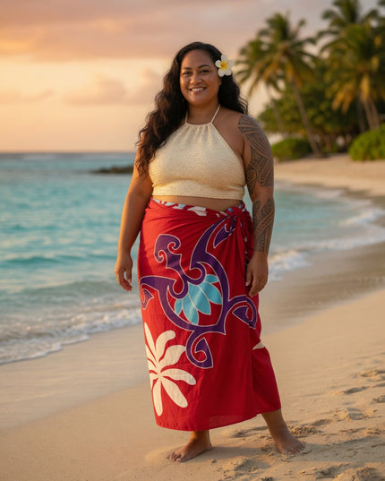 Pink Tropical Polynesian Rayon Sarong Beach Wrap Cover-Up – Akosita Designs Boutique