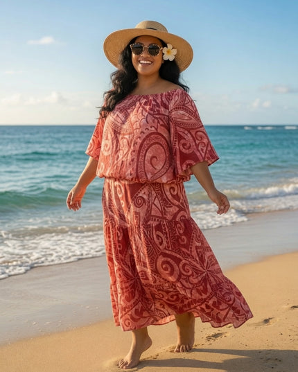 Island Luxe Rayon Top & Matching Skirt Set