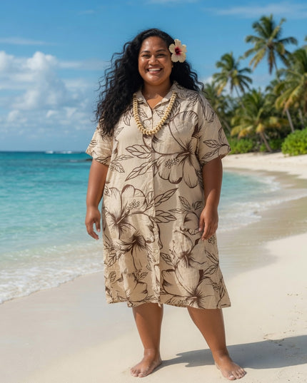 Tropical Breeze Rayon Shirt Dress