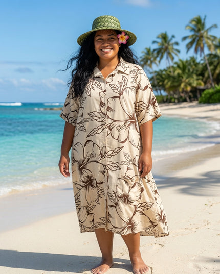 Tropical Breeze Rayon Shirt Dress