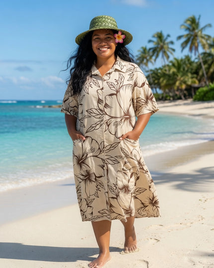 Tropical Breeze Rayon Shirt Dress