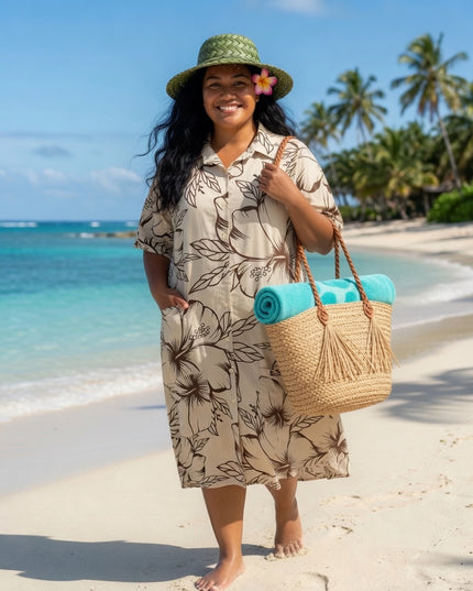 Tropical Breeze Rayon Shirt Dress