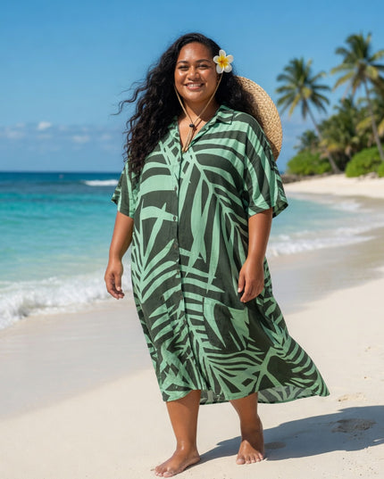 Tropical Breeze Rayon Shirt Dress