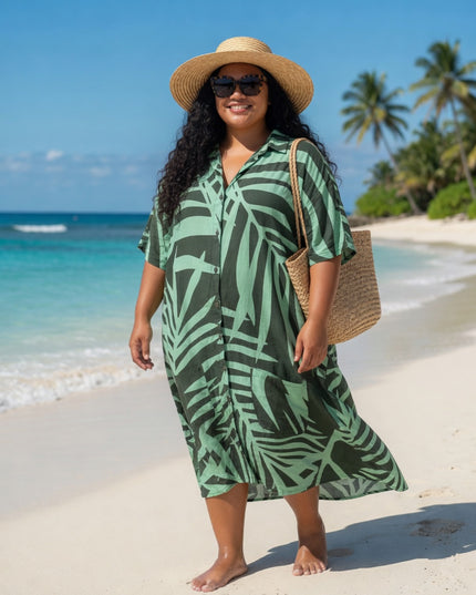 Tropical Breeze Rayon Shirt Dress
