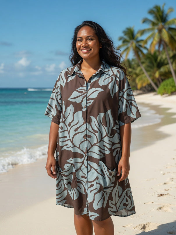Tropical Breeze Rayon Shirt Dress