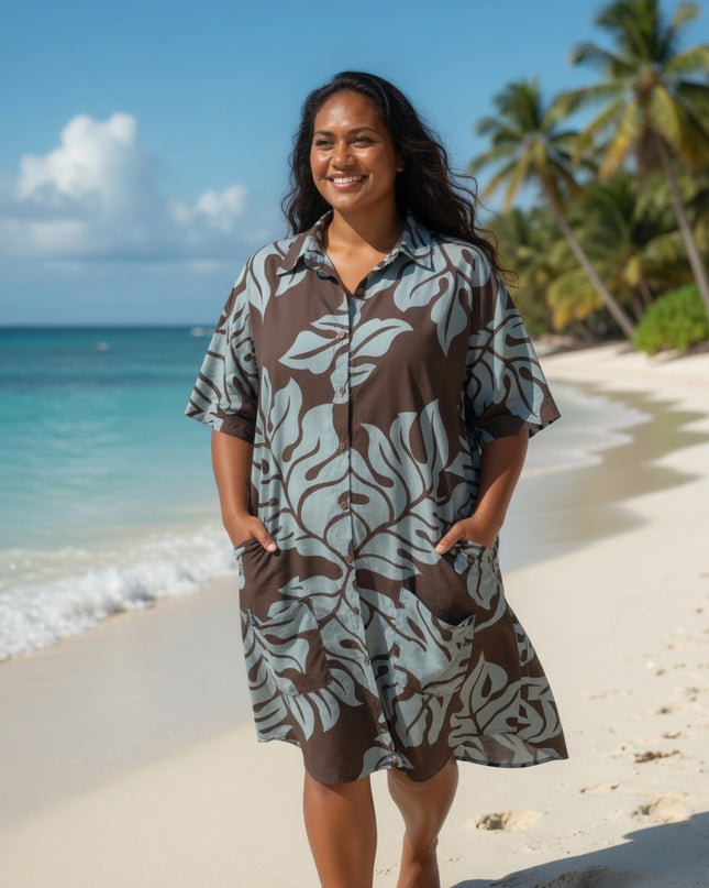 Tropical Breeze Rayon Shirt Dress