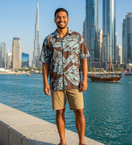 Cocoa Monstera Men's Rayon Shirt