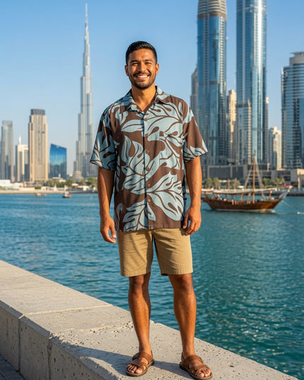 Cocoa Monstera Men's Rayon Shirt