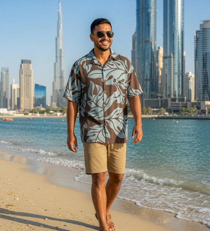 Cocoa Monstera Men's Rayon Shirt