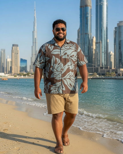 Cocoa Monstera Men's Rayon Shirt