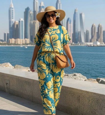 Tropical Hibiscus Rayon Matching Set