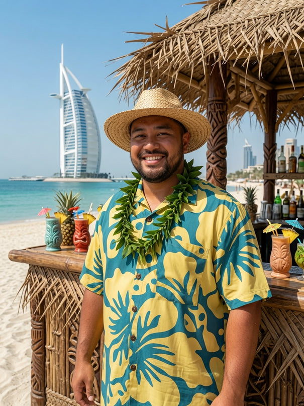 Men's Tropical Hibiscus Rayon Shirt