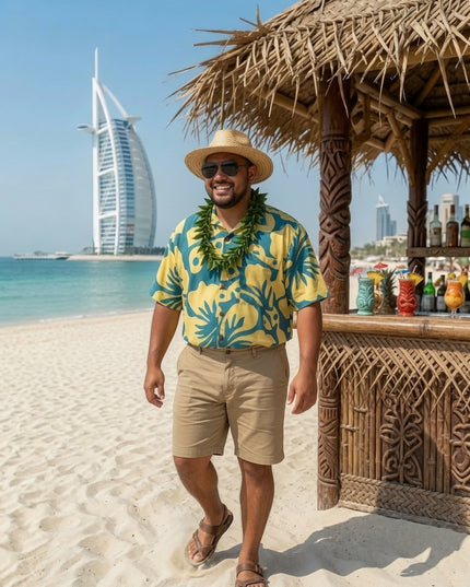 Men's Tropical Hibiscus Rayon Shirt