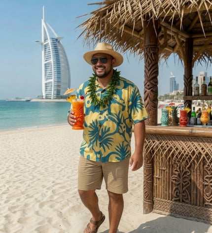 Men's Tropical Hibiscus Rayon Shirt
