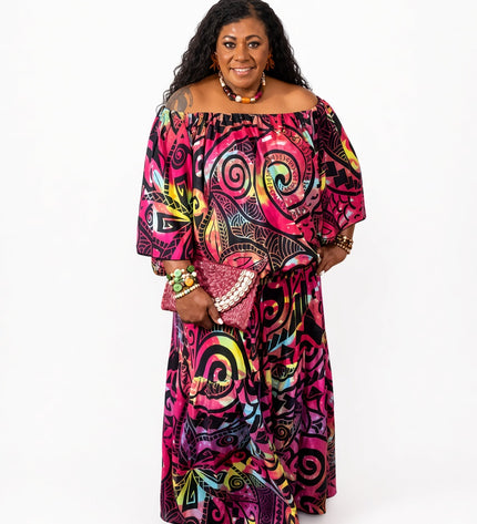 Vibrant Rayon Two-Piece Skirt & Top Set