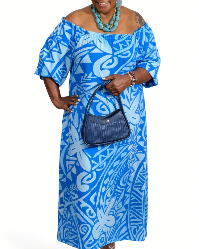 Azure Tide Maxi Dress