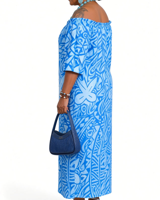 Azure Tide Maxi Dress