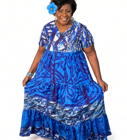 Tropical Chiffon Maxi Dress