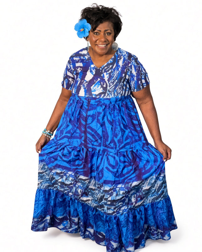 Tropical Chiffon Maxi Dress