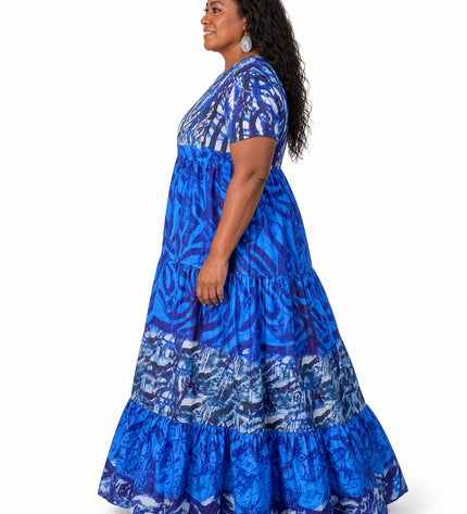 Tropical Chiffon Maxi Dress