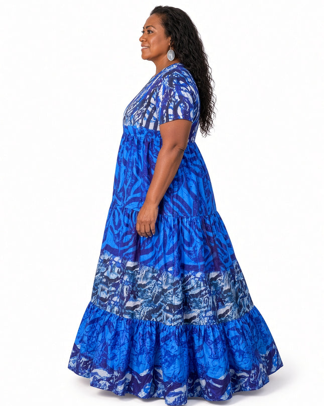 Tropical Chiffon Maxi Dress