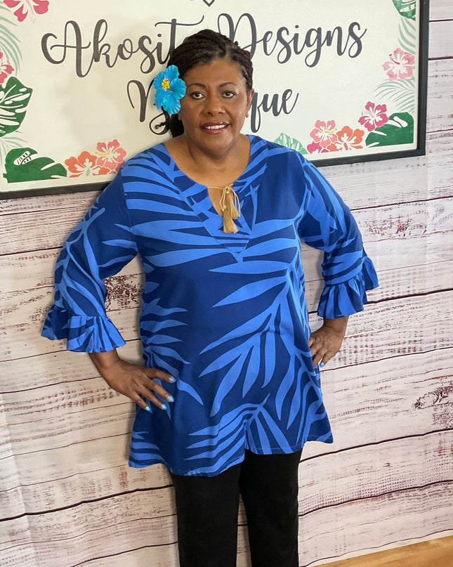 BLUE DRAWSTRING KAFTAN